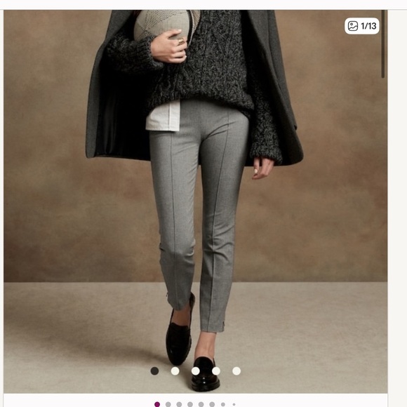 Banana Republic Sloan grey Leggings Pants, size 12 Petite, fit smaller - Picture 2 of 12